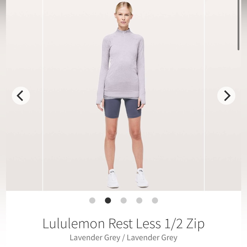 Lululemon Rest Less 1/2 Zip Pullover | Lavender Grey Size 8